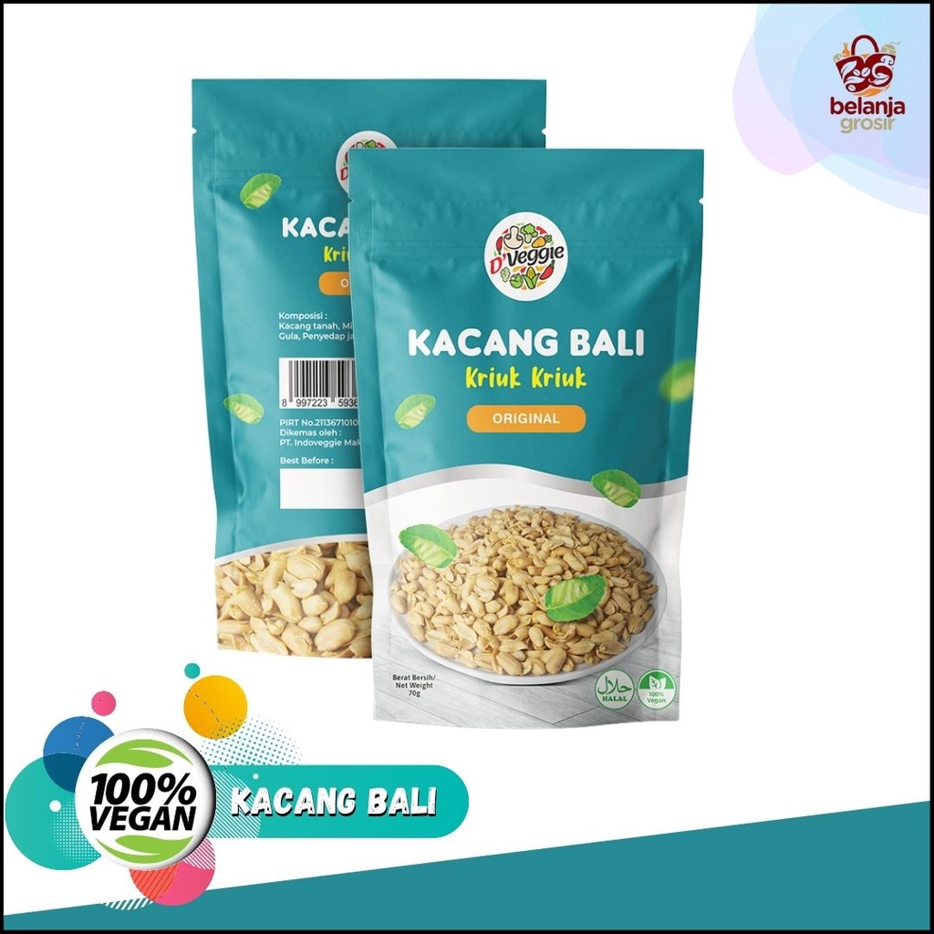 

DVEGGIE Kacang Bali Kriuk-kriuk 70 gram - Rasa Original