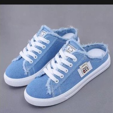 sepatu anak selop denim tali terbaru 31-35