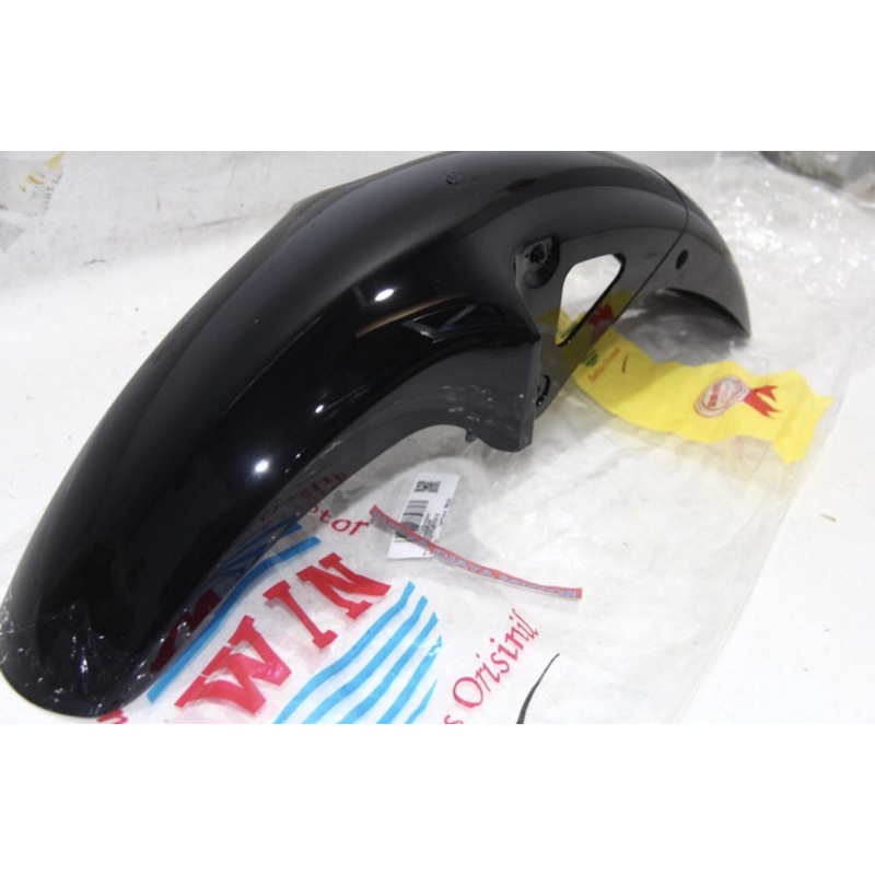 SPAKBOR DEPAN YAMAHA RX KING NEW PLUS PLAT BESI WARNA HITAM MERK WIN