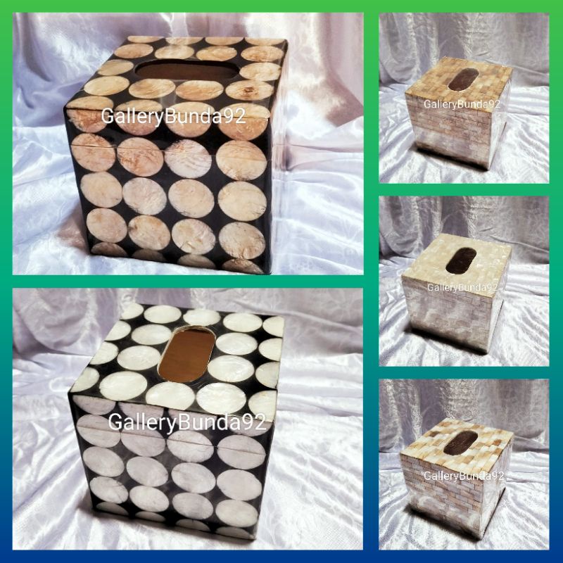 Tempat Tisu Persegi Dari Kerajinan Kerang