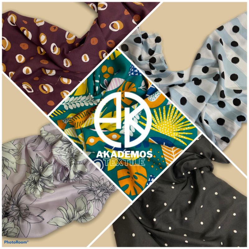 Kain Katun Rayon Viscose Import Motif