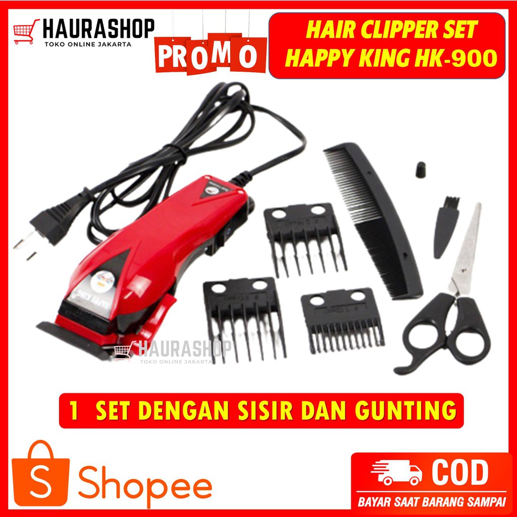 Alat Cukur Rambut HK-900 / Mesin Cukur Rambut 1 Set / Happy King Proclipper  HK-900