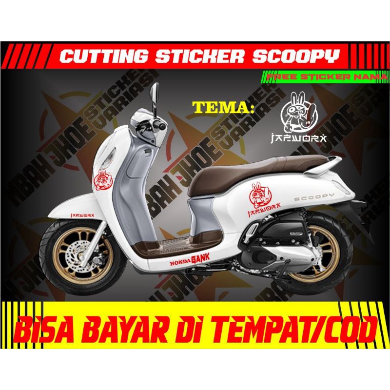 sticker scoopy,cutting scoopy,sticker scoopy custom(bayarditempat/cod)