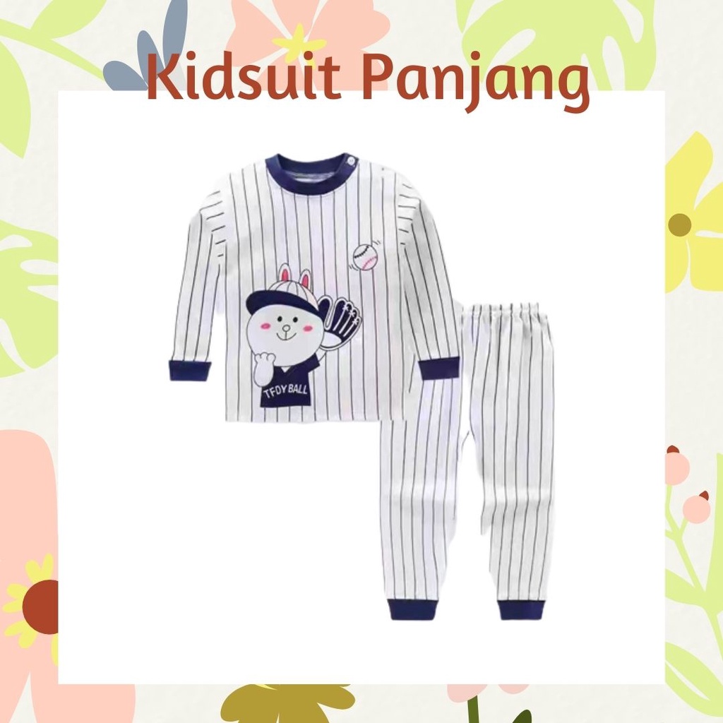 Plazababyku KIDS SUIT PANJANG H5 Setelan Anak Bahan Kaos Lengan Berkualitas Import cewek cowok NEW6