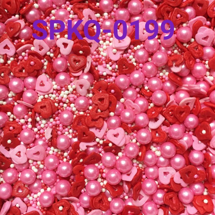 

SPKQ-0199 SPRINKLES SPRINKLE SPRINKEL 250GR MUTIARA MIX PINK MERAH GRATIS ONGKIR