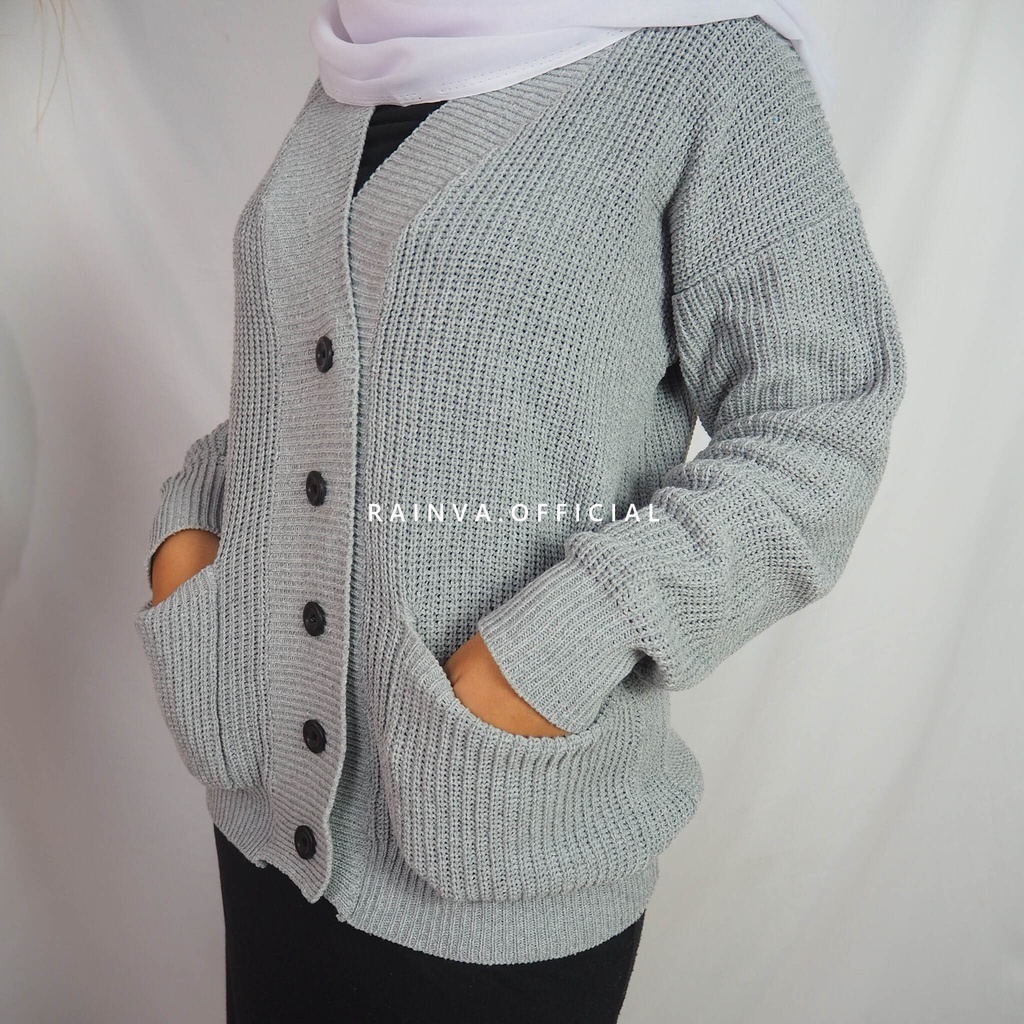 CARDIGAN MERISA RAJUT OVERSIZE TEBAL OUTHER KNIT CARDY CROP KOREAN STYLE