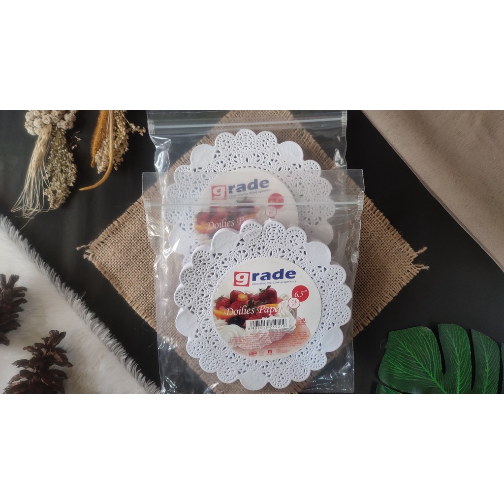 Doilies Paper 6.5&quot; - Alas Renda Ukuran Diameter 16.4 cm Tatakan Roti Tart