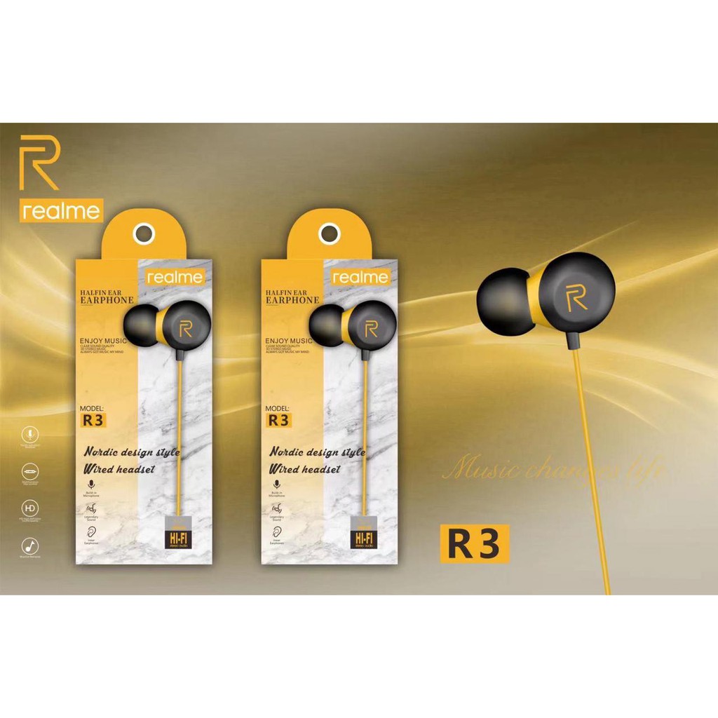 Headset Realme /Earphone Realme R1 &amp; R3 Headset Superbass Extrabass