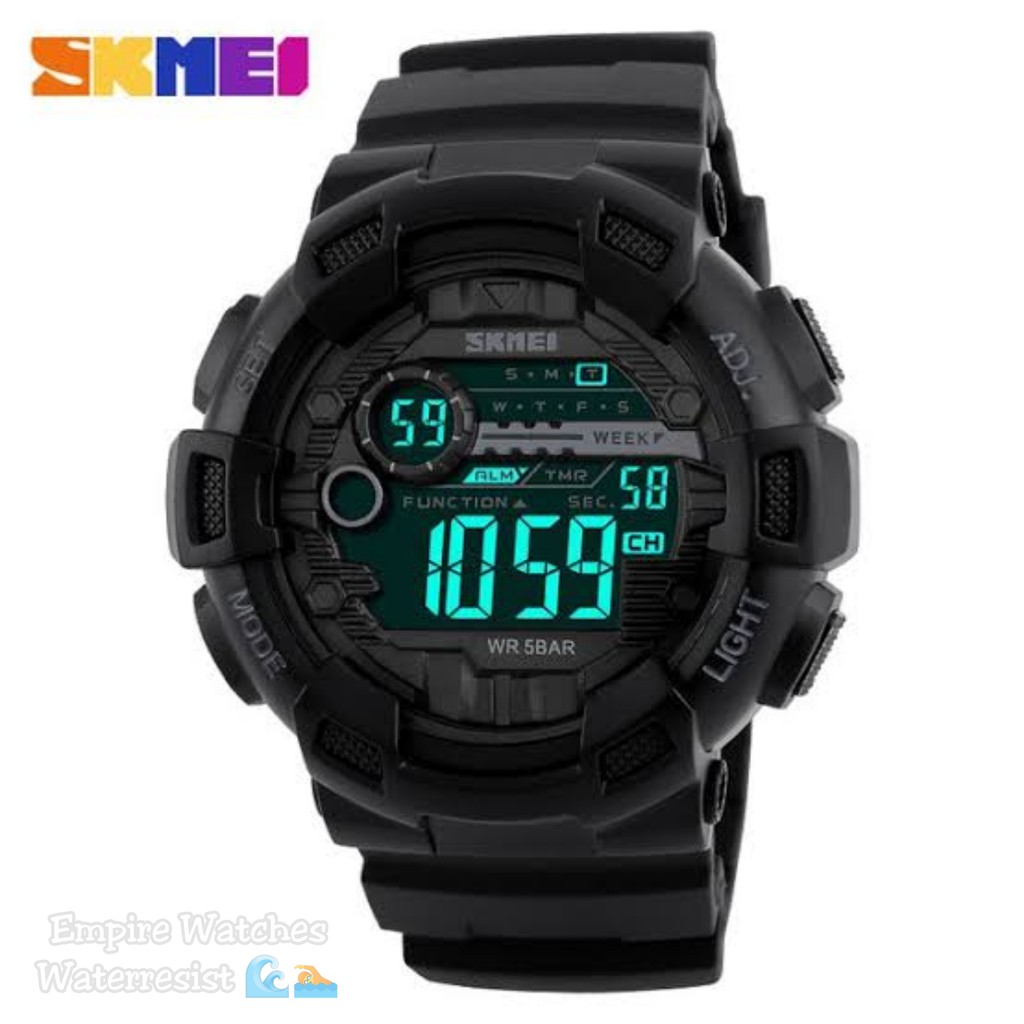 Jam Tangan Skmei DG1243 Pria Digital Strap Rubber Kualitas Original Waterproof