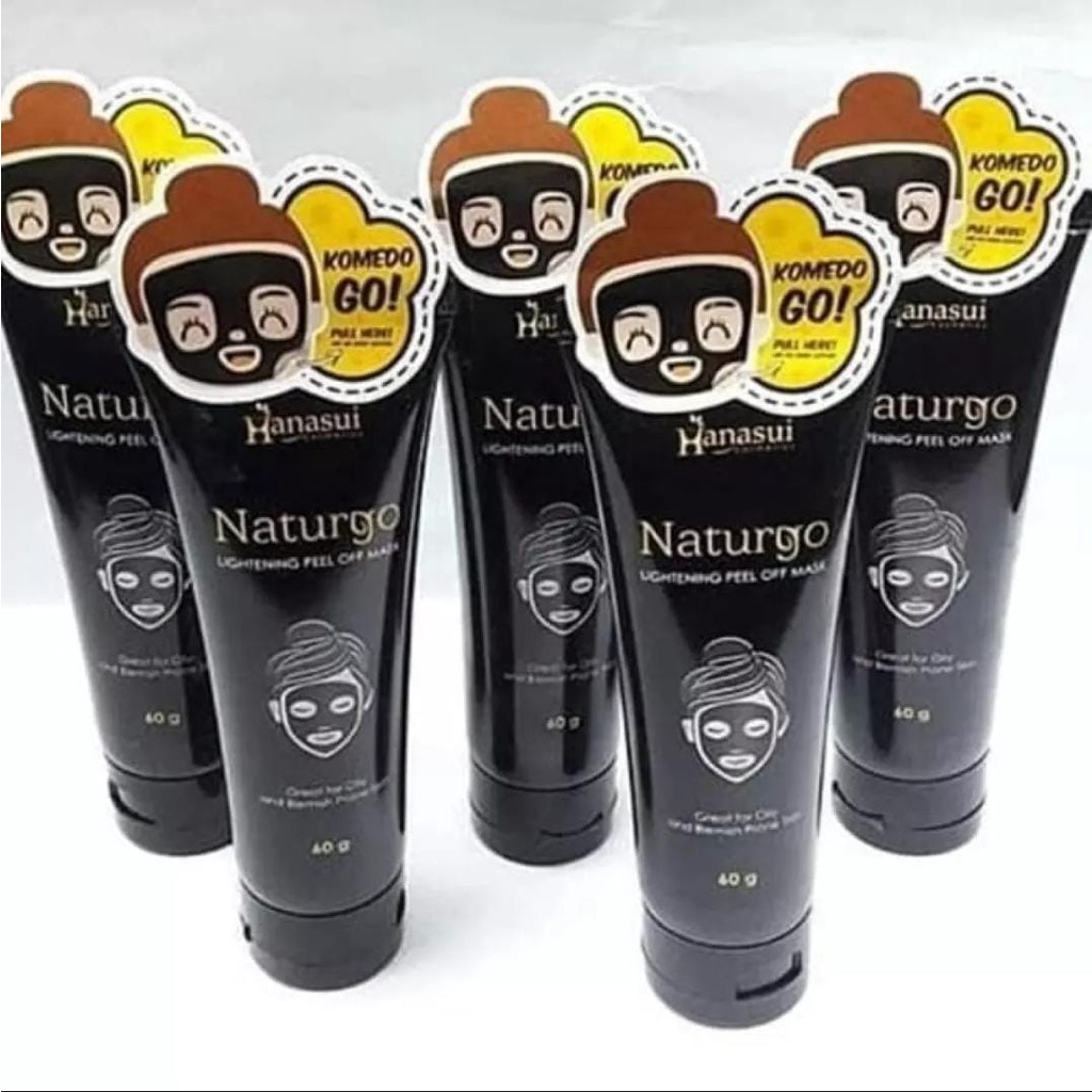 Masker Wajah Hanasui Naturgo Lightening Feel off Black Mask 60gr - Masker Hanasui Penghilang Komedo &amp; Plek Hitam Pada Wajah