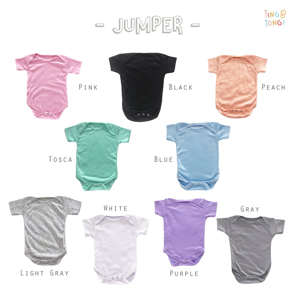 TINGTONG - Jumper Bayi - Baby Basic Bodysuit - Romper One Piece Bayi - Short Jumper Newborn Baby