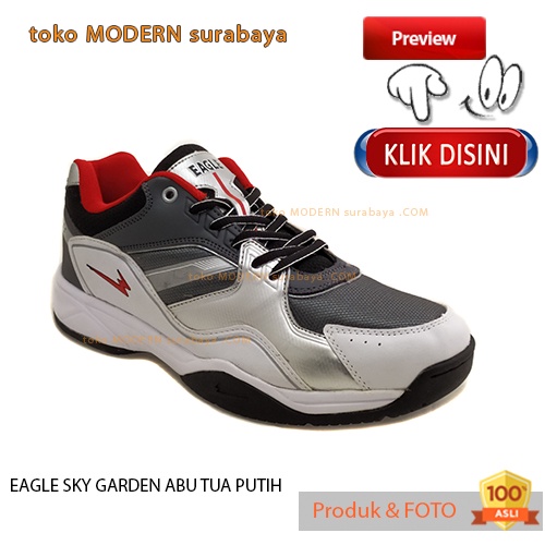 EAGLE SKY GARDEN ABU TUA PUTIH sepatu pria olahraga tennis sneakers