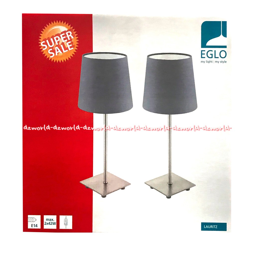 Eglo Lauritz Lampu Meja Isi 2 Pcs Desk Lamp Lampu Indoor Eglo Model Bulat Classic Standar Eg-lo