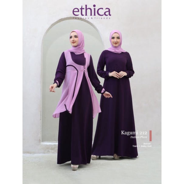Gamis Premium Kagumi Italian Plum by Ethica|Gamis Syari|Gamis Dewasa Newah|Gamis Kondangan|Seragam K