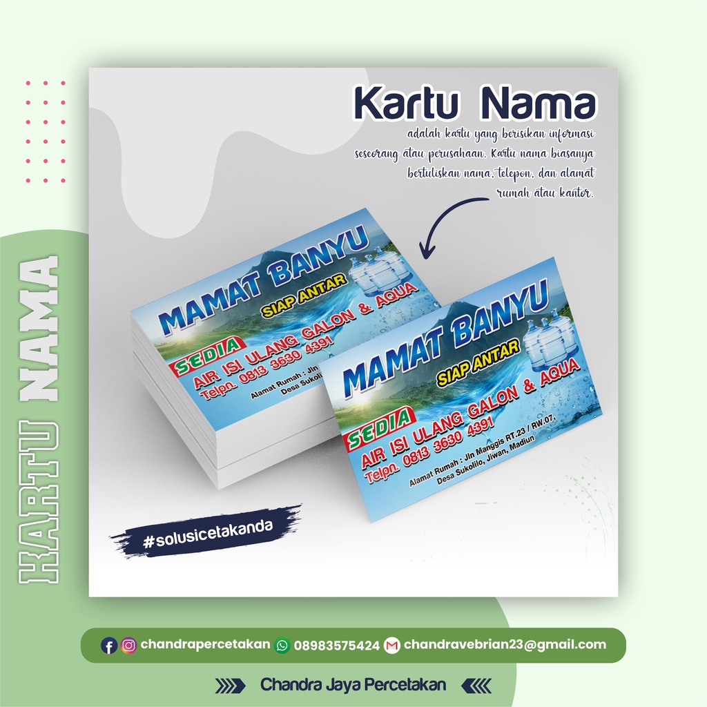 

CETAK KARTU NAMA {Name Tag, Kartu Perusahan}