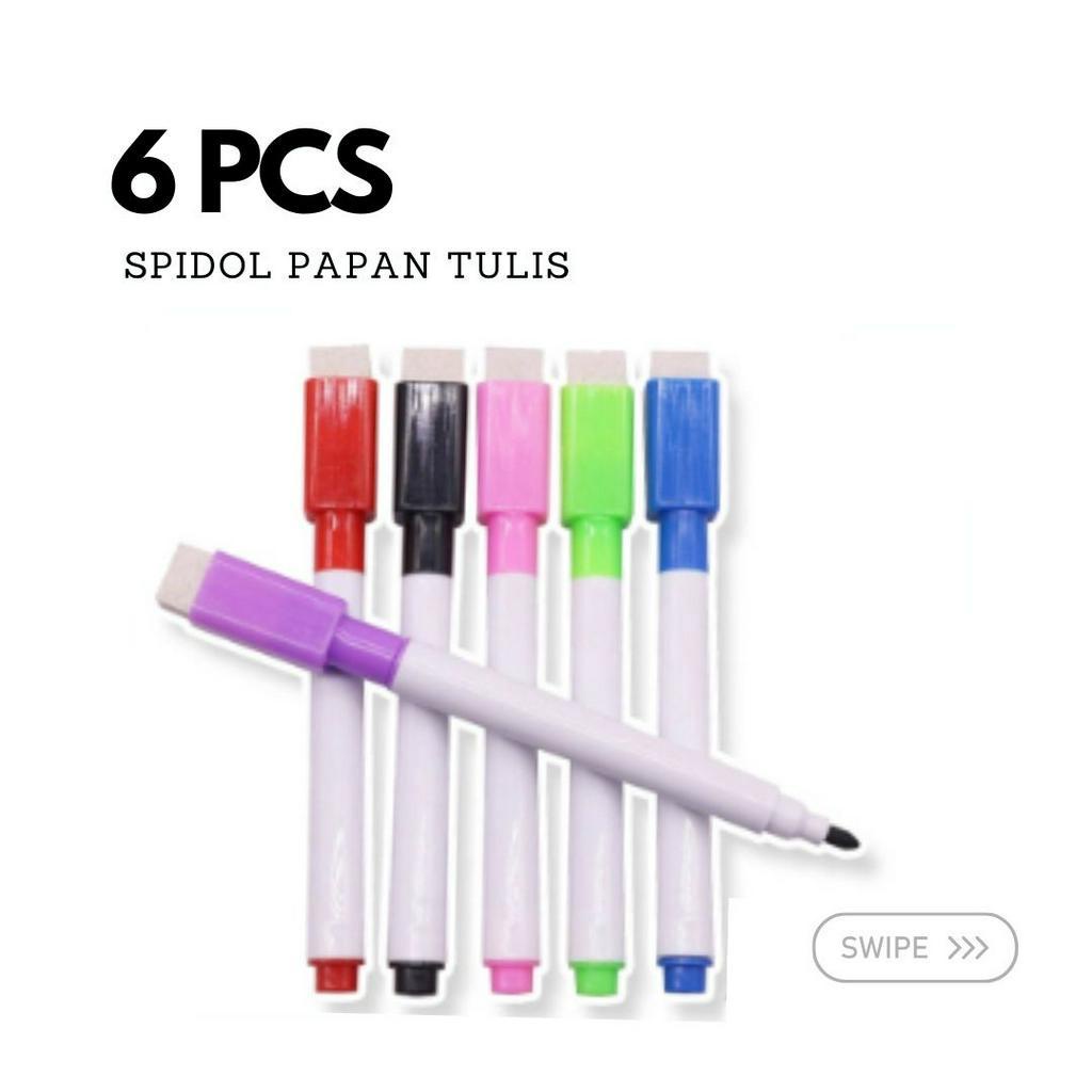 

Spidol Papan Tulis Warna-Warni Bisa Dihapus isi 6 Pcs Import Murah