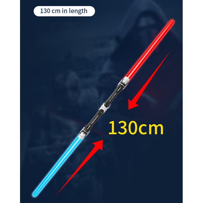 2Pcs Pedang Lampu Star Wars Double Bladed Dengan Konektor Suara Mainan Pedang Light Star Wars