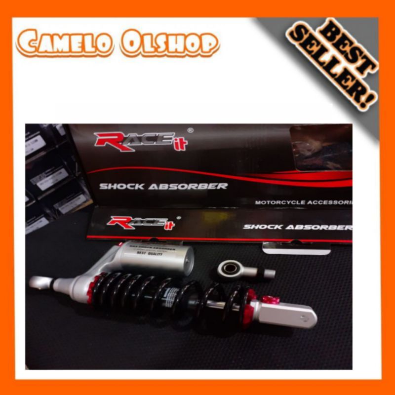 Shockbreaker race it Uk 310mm &amp; 330mm Ulir Hitam Tabung Silver matic Honda &amp; Yamaha