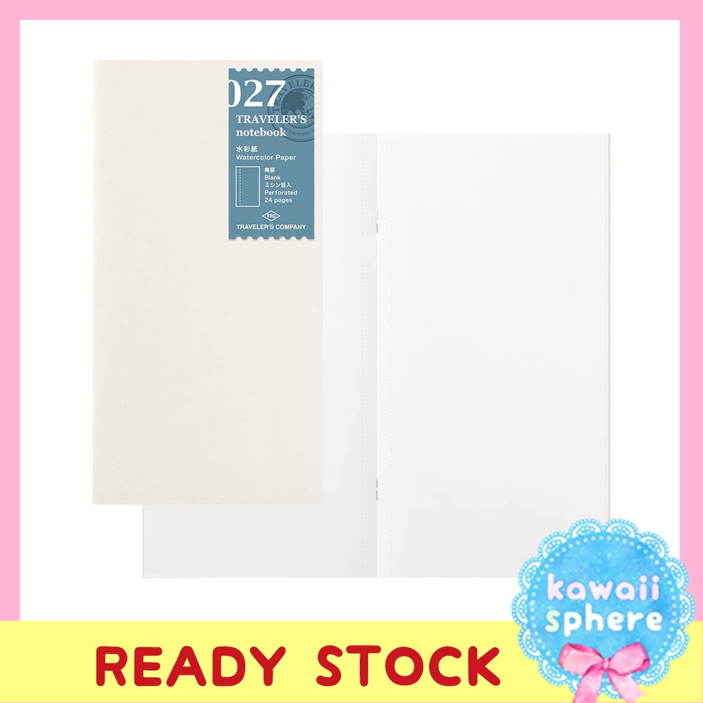 

Midori Travelers Notebook 027 | Regular Size | Watercolor Paper | Refill Traveler's Notebook Import Japan