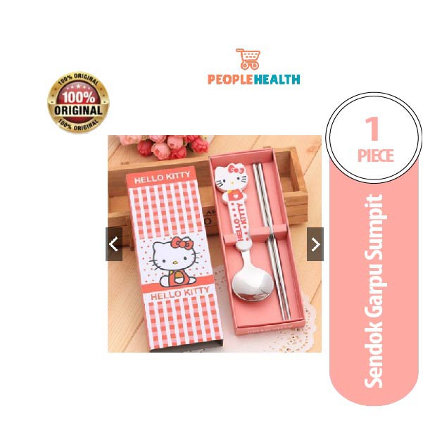 PINK HELLO KITTY SET MAKAN LENGKAP JOLIECOLLECTIONS SENDOK SUMPIT ANAK KARTUN / SENDOK SET LUCU #07