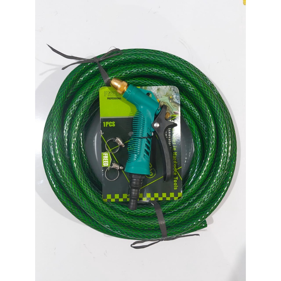 PAKET SELANG AIR 1/2&quot;-5/8&quot; INCI 5M BENANG ANTI LUMUT + SEMPROTAN KEPALA KUNING