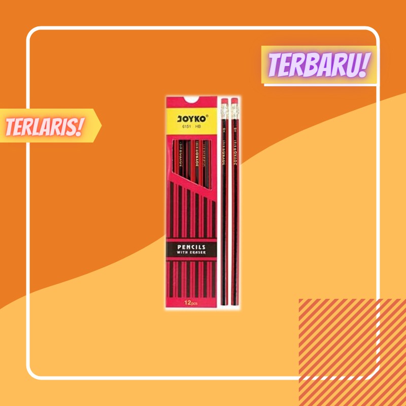 

Pensil Joyko HB /Pencils With Eraser 1Lusin (12Pcs) / JAYA ABADI