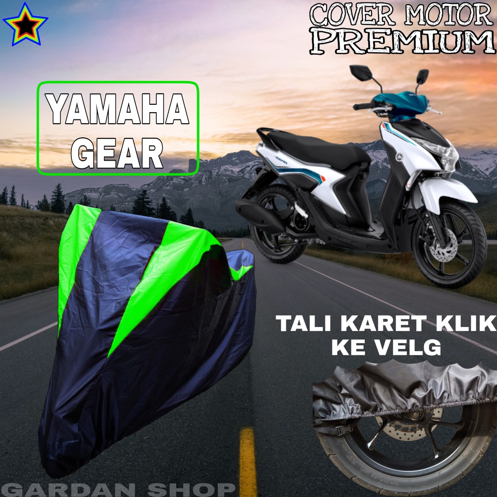 Sarung Motor YAMAHA GEAR Hitam HIJAU Body Cover Penutup Pelindung Motor Yamaha PREMIUM