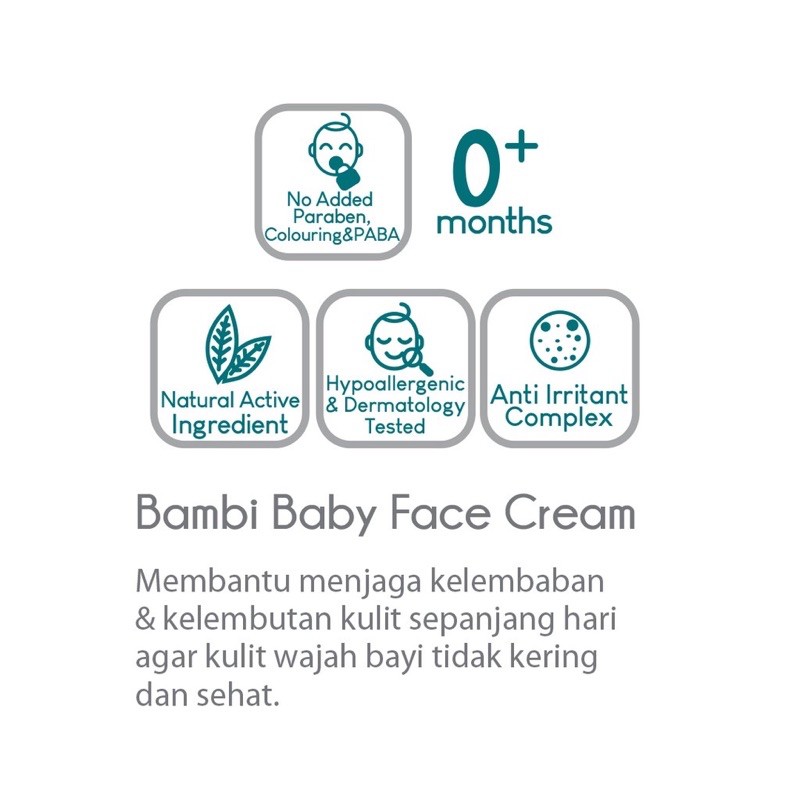 Bambi Face Cream 50 ml/Baby Face cream/krim wajah bayi