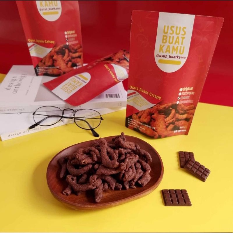 

Keripik usus rasa coklat