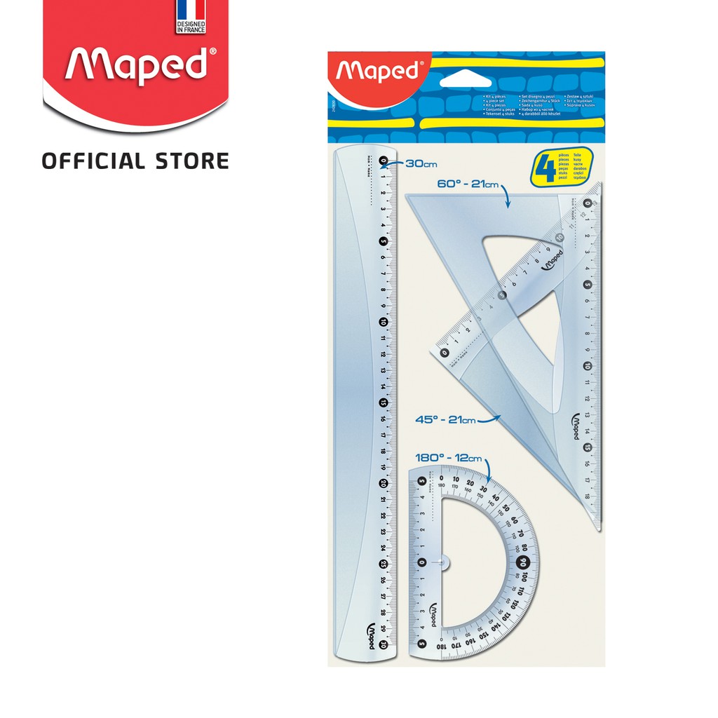 

Maped Penggaris Essentials Large set - 4 pcs