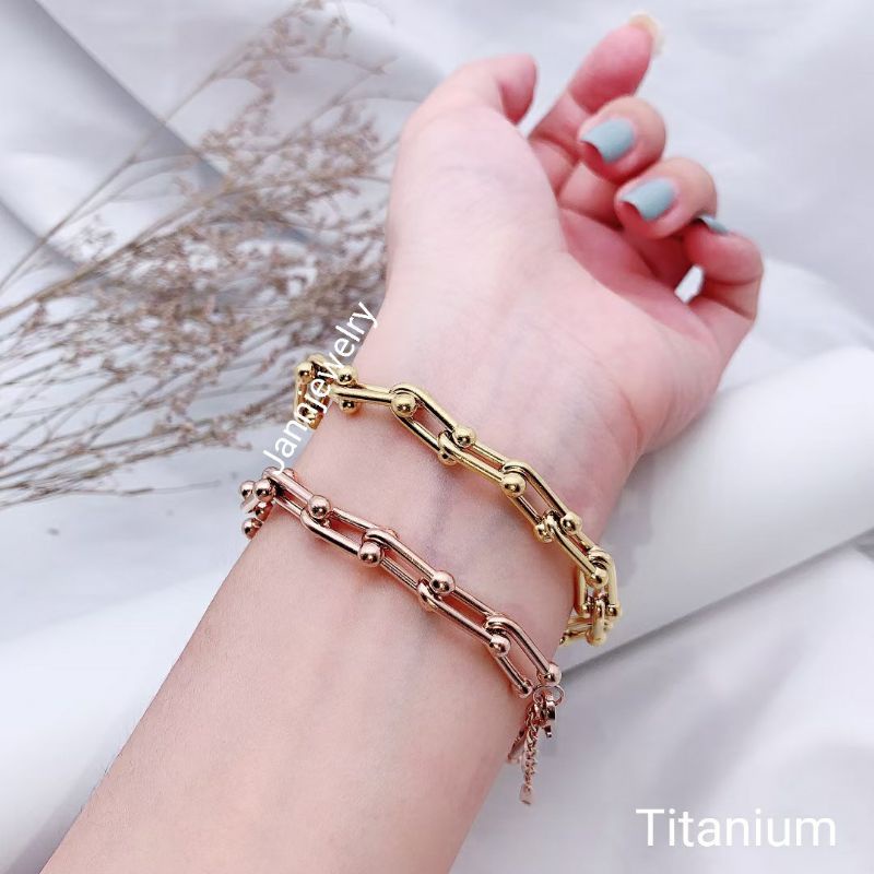 gelang &amp; kalung vanclip fashion brand titanium asli anti karat&amp;alergi