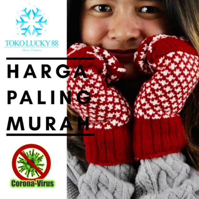 Sarung Tangan Rajut Wool Musim Dingin Winter Glove Bear