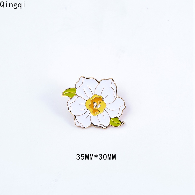 Bros Pin Enamel Bentuk Bunga Matahari Lily Daffodils Peony Camellia Warna-Warni Untuk Hadiah