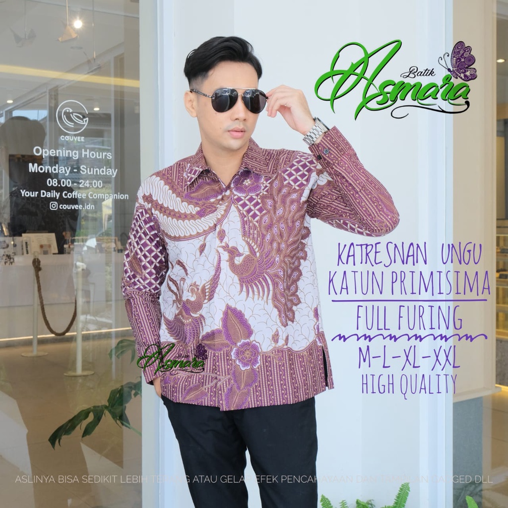 KATRESNAN UNGU ASMARA KEMEJA BATIK PRIA SOLO LENGAN PANJANG LAPIS FURING PREMIUM JAYANEGARA JAYASURA KAMANJAYA KHARISMA  KHUKUH MAHESA NATANEGARA NATAWANGSA NATAWIBAWA NATAWIJAYA NAYAKA PANDJI PERWIRA PRADHIFTA RAJASWA SAKTI SAPTHA SASMAKHA SEKARJAGAD
