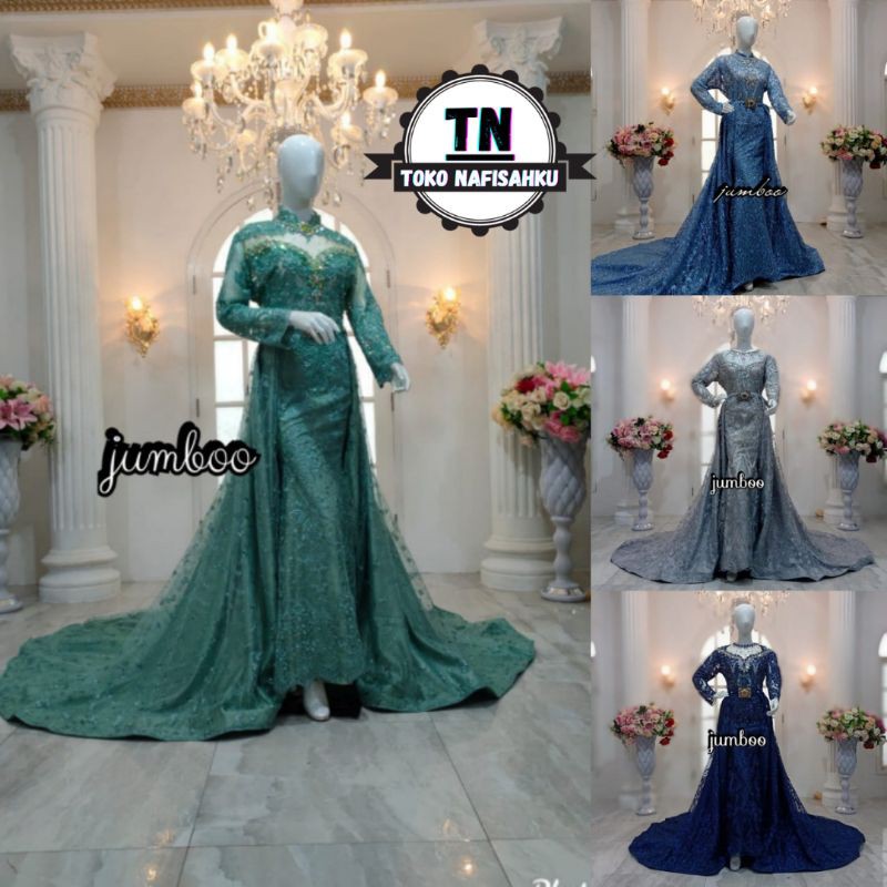 GAUN PENGANTIN SLIM JUMBO BEREKOR | GAUN PENGANTIN MUSLIMAH | GAUN PENGANTIN BESAR | GAUN PENGANTIN