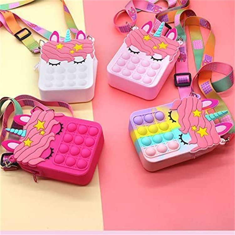 【Fast shipping】Tas Pop it Anak Unicorn Lucu Import - Tas Selempang Anak Karakter Unicorn - Tas Pop It Terbaru Import - Tas Anak Lucu Pop It Fidget Toys