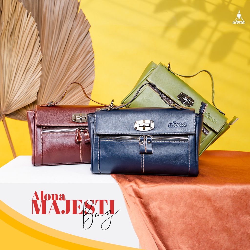 Tas Selempang Slempang Shoulder Bag Bahu Wanita Cewek Perempuan Kerja Kantor Kulit Sapi Asli Pesta K