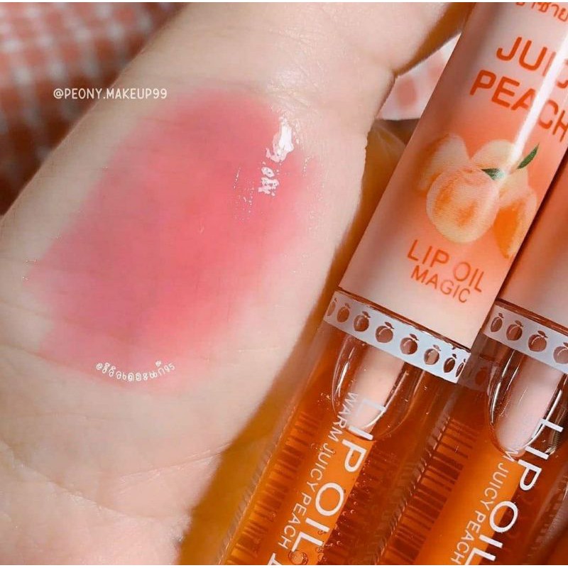 [HASAYA PEACH] LIP OIL Lipgloss Magic Lip Gloss Thailand Lipserum Lip Serum Lip Oil Peach Lip Oil Kosmetik Bibir Pelembab Bibir