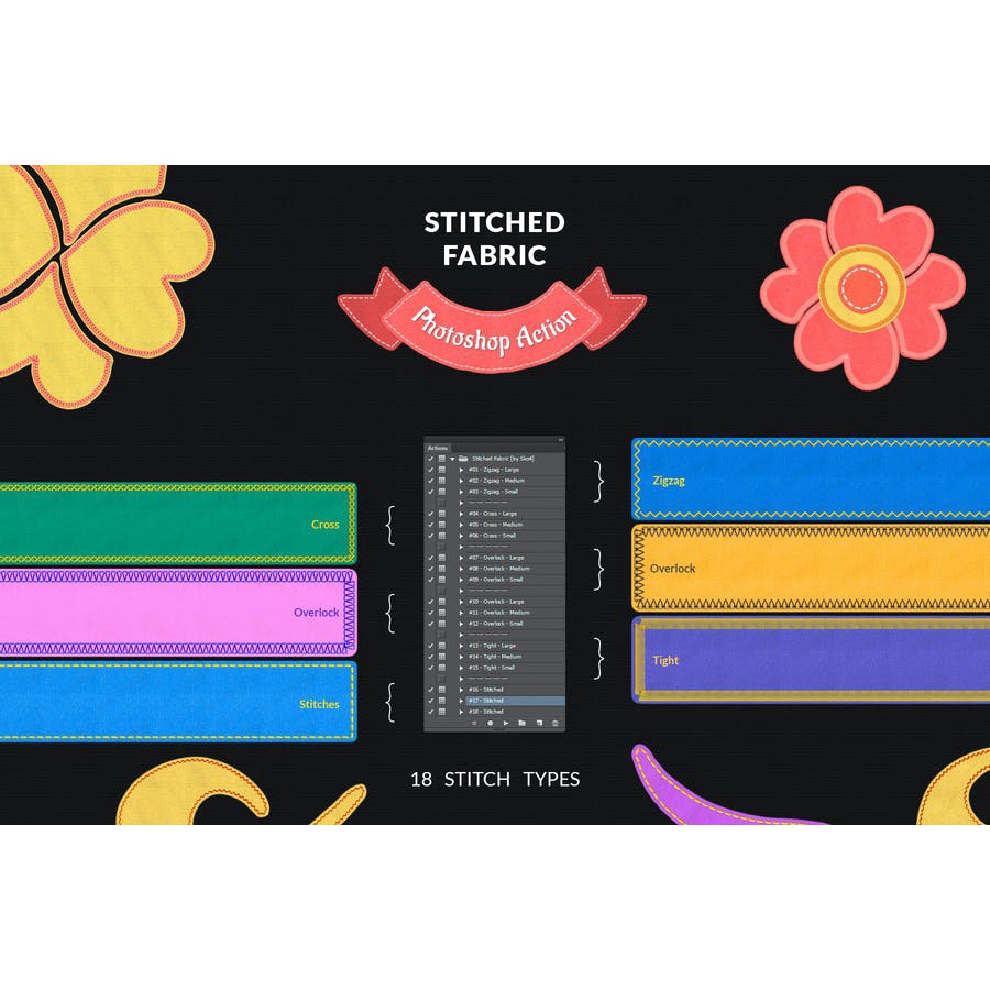 Stitched Fabric - Photoshop Action