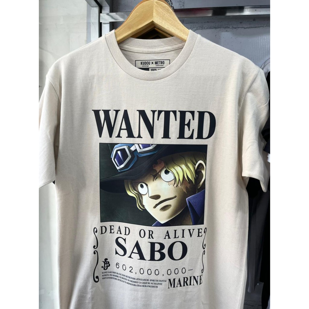 Kaos Sabo Wanted Cream Onepiece