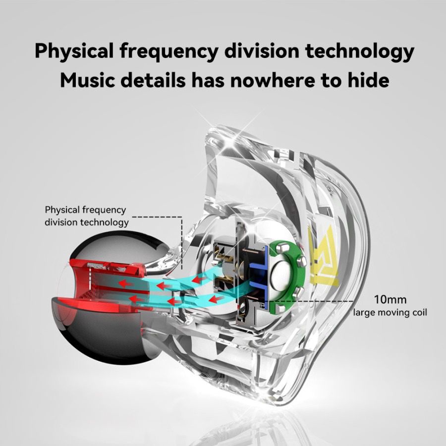 QKZ AK6 DMX IEM Earphone HiRes - with Mic - Dynamic Driver - Garansi Resmi 6 Bulan