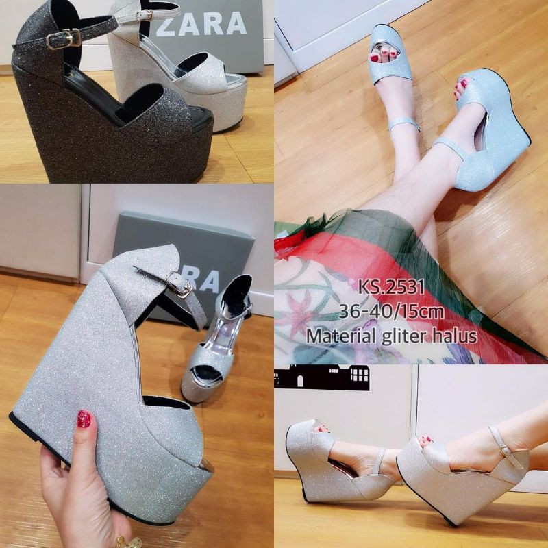 ZRA Wedges Glitter | 15cm