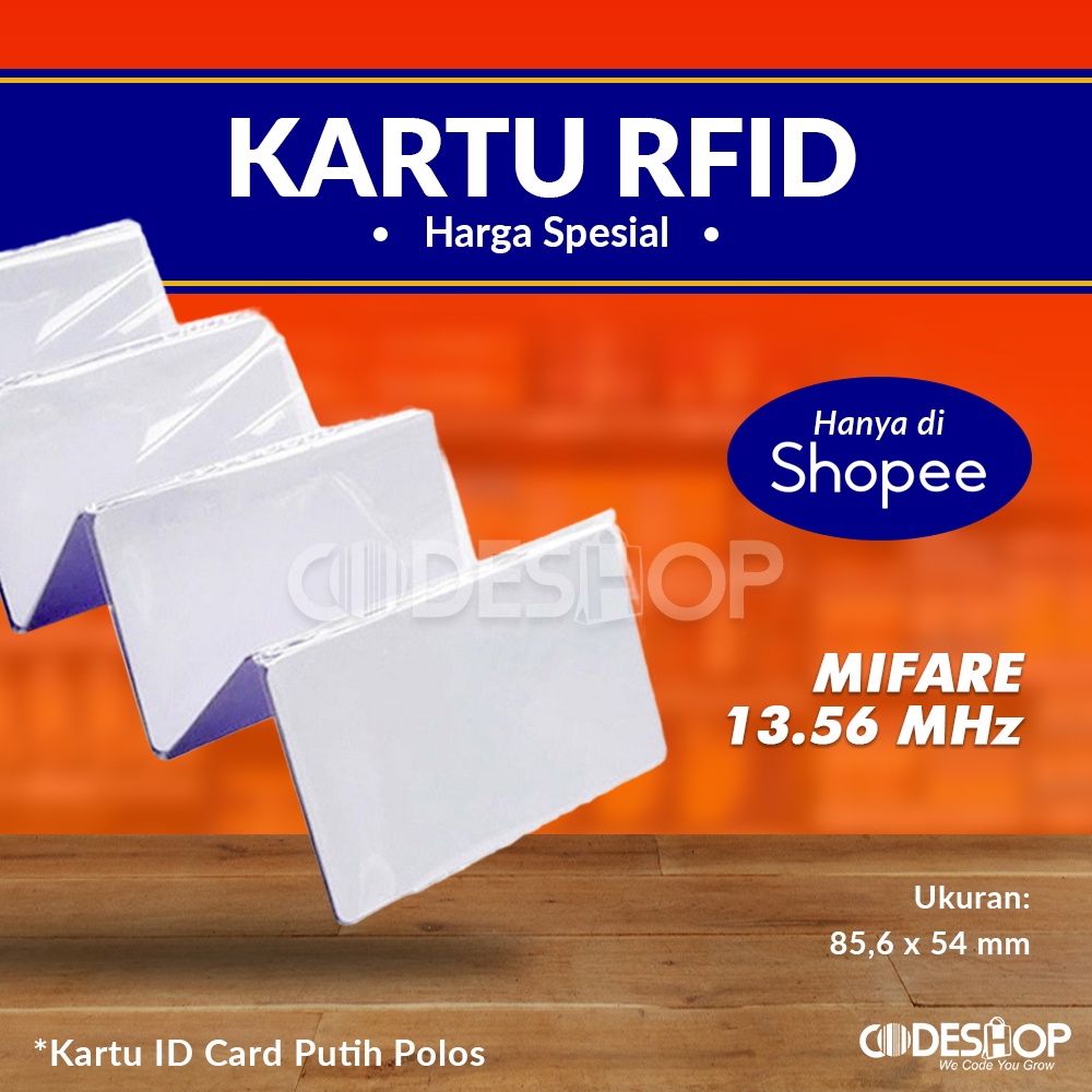 Kartu RFID MIFARE 13.56 MHz Blank Card PVC Polos RECOMENDED