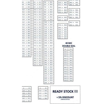 

28 x 39 cm Plastik OPP Tebal (isi 100 lembar/pack)