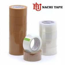 Lakban Isolasi selotip Nachi OPP Packing Tape 2 inch 48mm 100yard Bening dan Coklat