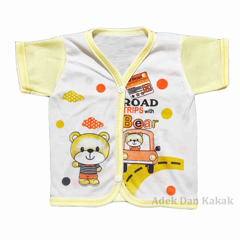 6 pc baju tangan pendek bayi buat 0-3 bulan  motif kombi lengan sni