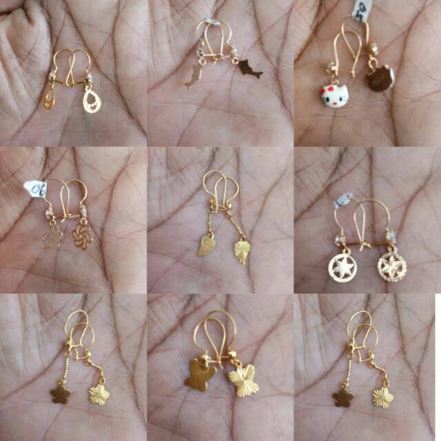 Anting kerabu subang anak anak emas asli 700 bisa untuk dewasa