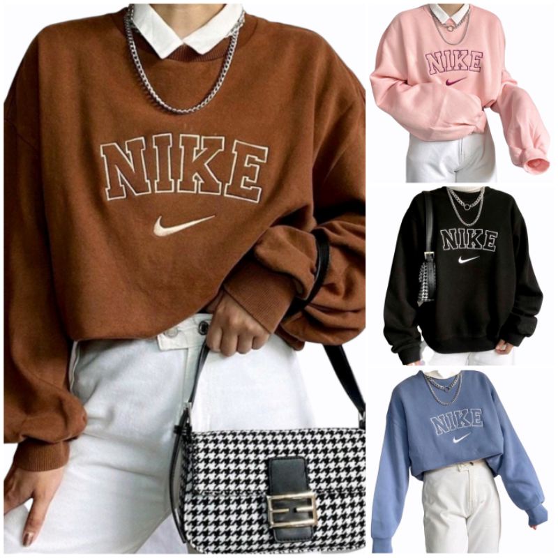 (BISA COD) SWEATER CREWNECK OVERSIZE WANITA NIKE CREWNECK OVERSIZE MURAH CREWNECK KOREA