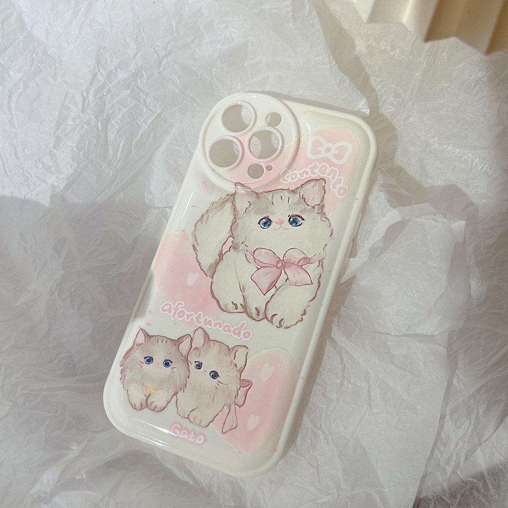 Soft Case TPU Motif Kucing Untuk iPhone 13pro 13prm 11 7Plus 8Plus Xr XS 13 12pro Max