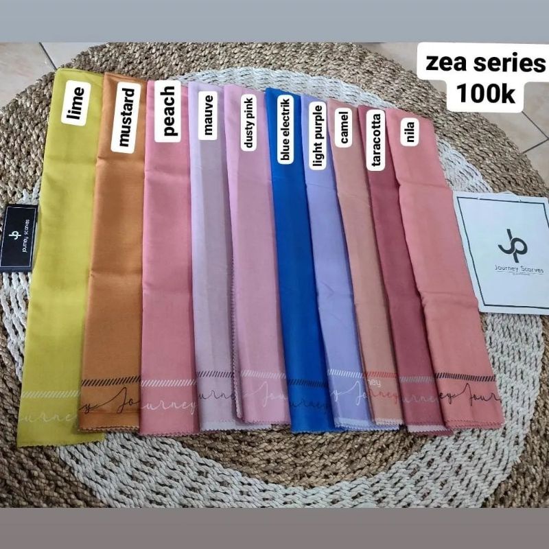 ZEA SERIES BY JOURNEY KERUDUNG POLOS VOAL HIJAB SEGI EMPAT (CEK STOK & WARNA)